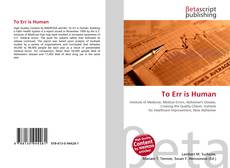 To Err is Human kitap kapağı