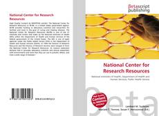 Buchcover von National Center for Research Resources