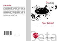 Copertina di Acker-Spörgel