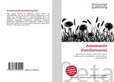 Buchcover von Ackerknecht (Familienname)