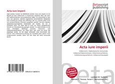 Couverture de Acta iure imperii