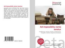 Buchcover von Ad impossibilia nemo tenetur
