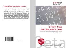 Buchcover von Cohen's Class Distribution Function