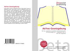 Buchcover von Ad-hoc-Gesetzgebung