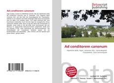 Couverture de Ad conditorem canonum