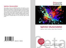 Copertina di Splinter (Automobile)