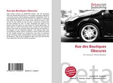 Buchcover von Rue des Boutiques Obscures