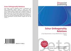 Buchcover von Schur Orthogonality Relations
