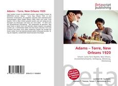 Adams – Torre, New Orleans 1920 kitap kapağı