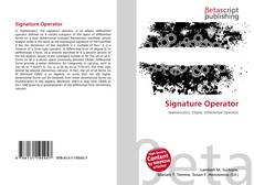 Bookcover of Signature Operator