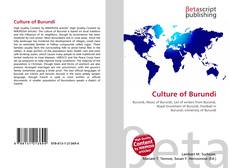 Capa do livro de Culture of Burundi 