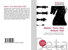 Обложка Adams - Torre, New Orleans 1920