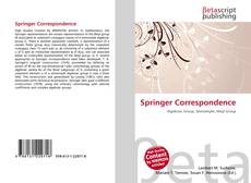 Buchcover von Springer Correspondence