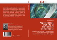 Apprentissage implicite et acquisitions sémantiques kitap kapağı