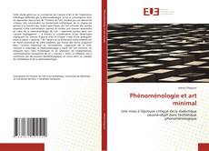Phénoménologie et art minimal kitap kapağı