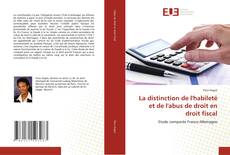 Capa do livro de La distinction de l'habileté et de l'abus de droit en droit fiscal 