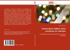 Buchcover von Interactions faibles entre protéines en solution