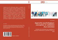 Approche psychologique: conception et validation d'un entretien kitap kapağı