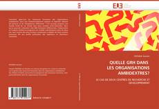 Buchcover von QUELLE GRH DANS   LES ORGANISATIONS  AMBIDEXTRES?