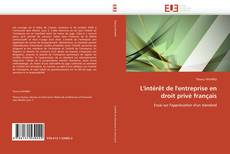 Buchcover von L'intérêt de l'entreprise en droit privé français