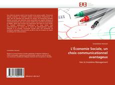 Capa do livro de L'Économie Sociale, un choix communicationnel avantageux 