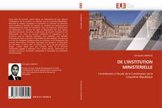 DE L'INSTITUTION MINISTERIELLE kitap kapağı