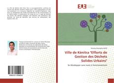 Ville de Kénitra "Efforts de Gestion des Déchets Solides Urbains" kitap kapağı