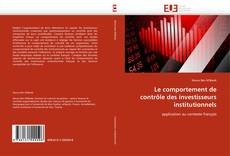 Bookcover of Le comportement de contrôle des investisseurs institutionnels