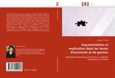 Capa do livro de Argumentation et explication dans les textes d'économie et de gestion 