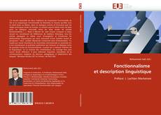 Capa do livro de Fonctionnalisme  et description linguistique 