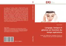 Buchcover von Langage, lexique et gliomes en fonction du temps opératoire