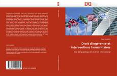 Capa do livro de Droit d'ingérence et interventions humanitaires 