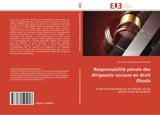 Capa do livro de Responsabilité pénale des dirigeants sociaux en droit Ohada 