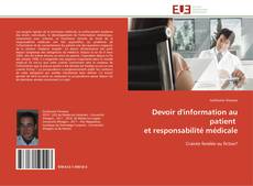 Buchcover von Devoir d'information au patient et responsabilité médicale