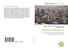 Buchcover von Governor of Maryland