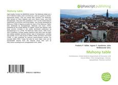 Borítókép a  Mahony table - hoz