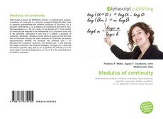 Portada del libro de Modulus of continuity