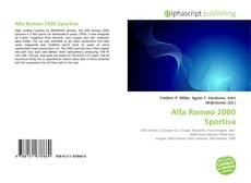 Bookcover of Alfa Romeo 2000 Sportiva