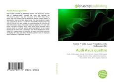 Audi Avus quattro的封面