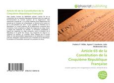Borítókép a  Article 65 de la Constitution de la Cinquième République Française - hoz