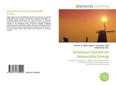 Bookcover of American Council on Renewable Energy