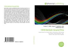 Buchcover von 1978 British Grand Prix