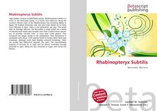 Portada del libro de Rhabinopteryx Subtilis