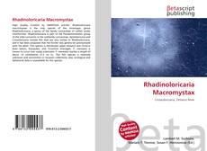 Rhadinoloricaria Macromystax kitap kapağı