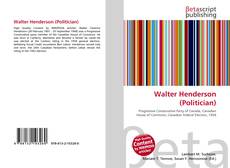 Buchcover von Walter Henderson (Politician)