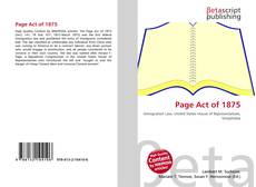 Buchcover von Page Act of 1875