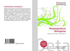 Couverture de Rhaptopetalum Belingense