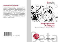 Couverture de Rhaptopetalum Geophylax
