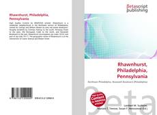 Portada del libro de Rhawnhurst, Philadelphia, Pennsylvania