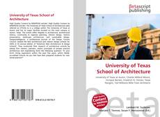 Copertina di University of Texas School of Architecture